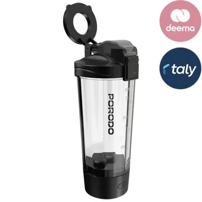 Porodo Lifestyle Grip Mix Protein Shaker Bottle - Black